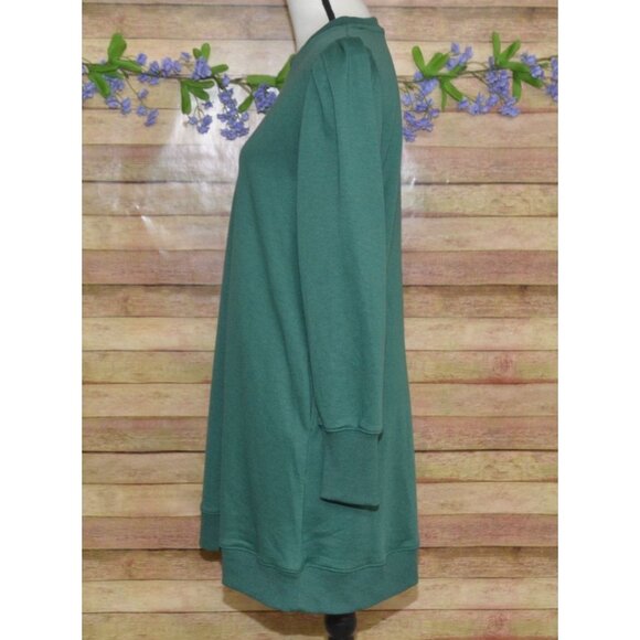 Jodifl Sweatshirt Dress Womens Size M Green Long Sleeve Crewneck Pockets Casual - Picture 4 of 9